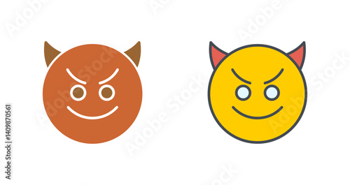 Smiling Face with Horns Icon Design