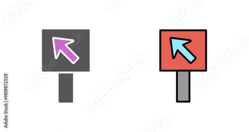 Diagonal Up Left Arrow Icon Design