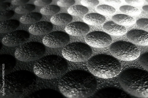 Subtle grayscale repetition of overlapping circles forming a rhythmic structure, art, dark