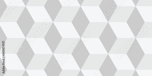 Abstract square white cubic square shape backdrop texture. cube geometric wall and floor vector diamond hexagon triangle wallpaper background.
