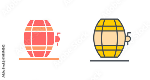 Wine Barrel Rack Icon Design