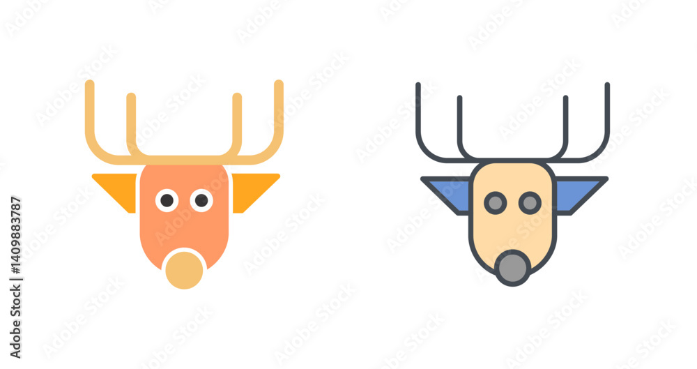 Naklejka premium Rudolf Icon Design