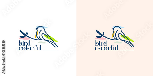 bird nest logo vector icon illustration colorful