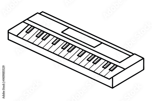 keyboard line art vector image for tech branding