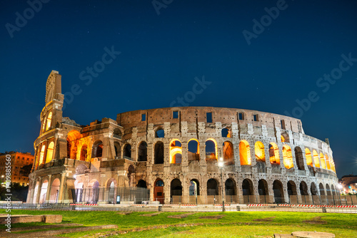 Colosseum at night in Rome, Italy