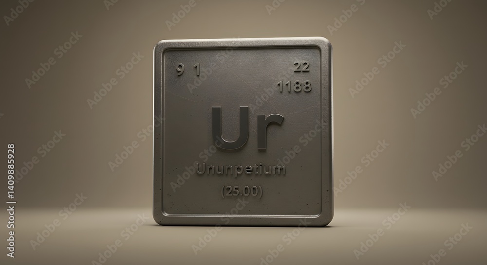 Metal Periodic Element Block with Text Displayed in a Conceptual Design Metal Periodic Element Block with Text Displayed in a Conceptual Design