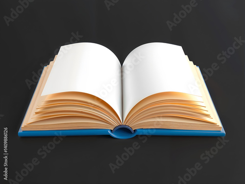Obraz na płótnie 3D open book icon on dark background, perfect for e-learning, education, and reading. Generative AI w salonie