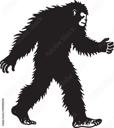 Walking Bigfoot Silhouette – Mythical Creature Illustration

Sasquatch in Motion – Hand-Drawn Forest Legend Art

Monochrome Yeti Sketch – Cryptid in the Wild

