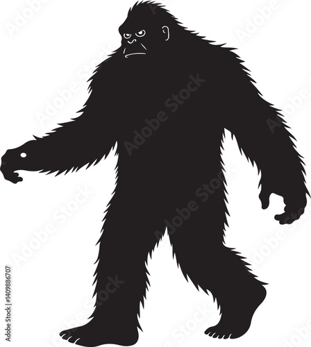 Walking Bigfoot Silhouette – Mythical Creature Illustration

Sasquatch in Motion – Hand-Drawn Forest Legend Art

Monochrome Yeti Sketch – Cryptid in the Wild

