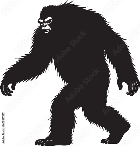 Walking Bigfoot Silhouette – Mythical Creature Illustration

Sasquatch in Motion – Hand-Drawn Forest Legend Art

Monochrome Yeti Sketch – Cryptid in the Wild

