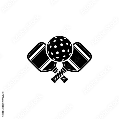 Two pickleball paddles icon isolated on white background