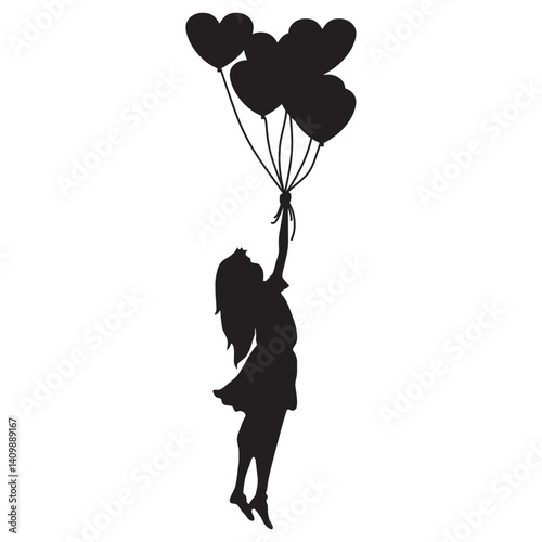 icon of child hanging from balloon