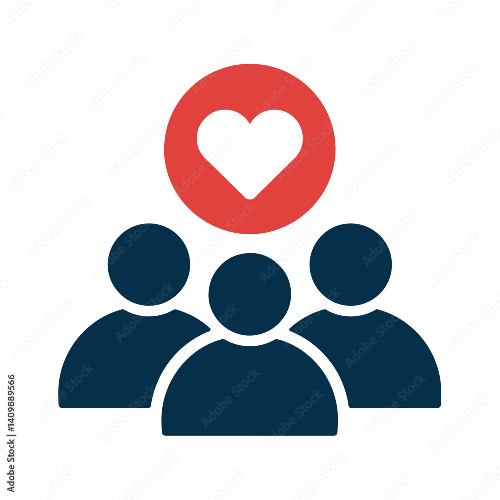 Community and Connection Icon Featuring People with a Heart Symbol Representing Support and Teamwork Editable Vector Illustration Isolated on a White Background Community and Connection Icon Featuring People with a Heart Symbol Representing Support and Teamwork Editable Vector Illustration Isolated on a White Background