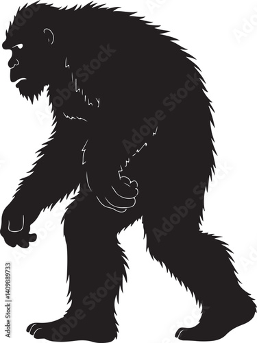 Walking Bigfoot Silhouette – Mythical Creature Illustration

Sasquatch in Motion – Hand-Drawn Forest Legend Art

Monochrome Yeti Sketch – Cryptid in the Wild

