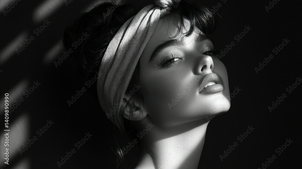Fototapeta premium Elegant woman, dramatic lighting