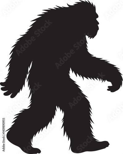 Walking Bigfoot Silhouette – Mythical Creature Illustration

Sasquatch in Motion – Hand-Drawn Forest Legend Art

Monochrome Yeti Sketch – Cryptid in the Wild

