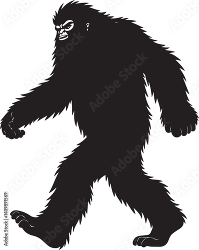 Walking Bigfoot Silhouette – Mythical Creature Illustration

Sasquatch in Motion – Hand-Drawn Forest Legend Art

Monochrome Yeti Sketch – Cryptid in the Wild


