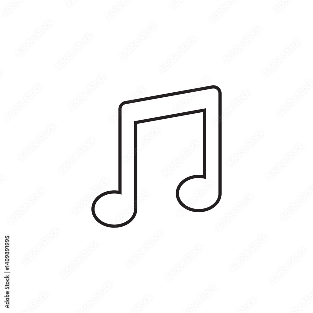 Vector Illustration of Simple Music Note Icon in Flat Minimal Style Vector Illustration of Simple Music Note Icon in Flat Minimal Style