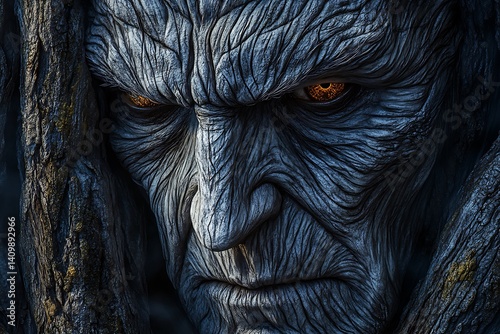Ancient creature's menacing face