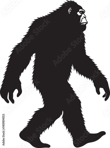 Walking Bigfoot Silhouette – Mythical Creature Illustration

Sasquatch in Motion – Hand-Drawn Forest Legend Art

Monochrome Yeti Sketch – Cryptid in the Wild

