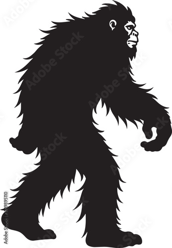 Walking Bigfoot Silhouette – Mythical Creature Illustration

Sasquatch in Motion – Hand-Drawn Forest Legend Art

Monochrome Yeti Sketch – Cryptid in the Wild

