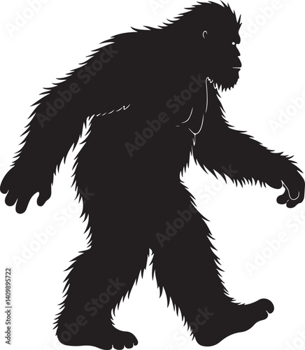 Walking Bigfoot Silhouette – Mythical Creature Illustration

Sasquatch in Motion – Hand-Drawn Forest Legend Art

Monochrome Yeti Sketch – Cryptid in the Wild

