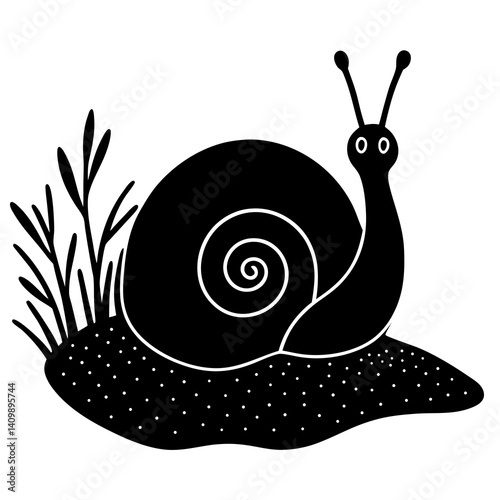 snail on a white background