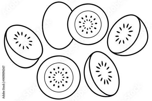 kiwifruit line art unique artwork for healthy lifestyle rooms