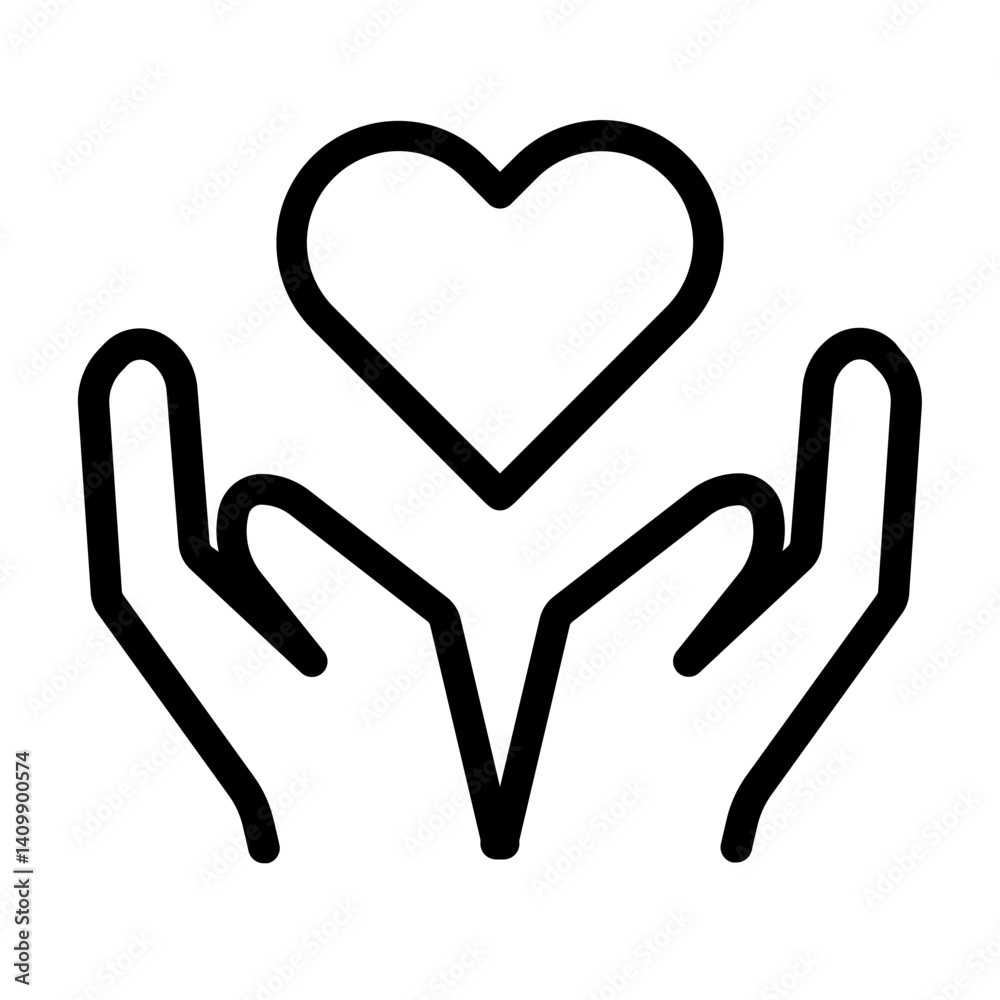 Heart in Hands Icon Heart in Hands Icon
