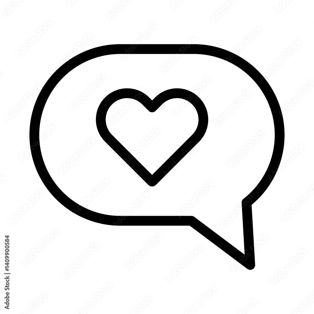 Heart Chat Bubble Icon Heart Chat Bubble Icon