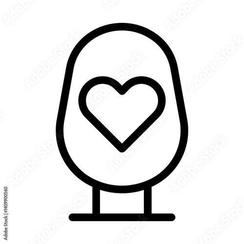 Mirror with Heart Icon