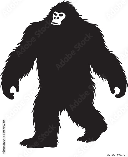 Walking Bigfoot Silhouette – Mythical Creature Illustration

Sasquatch in Motion – Hand-Drawn Forest Legend Art

Monochrome Yeti Sketch – Cryptid in the Wild

