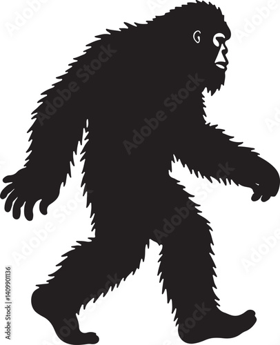 Walking Bigfoot Silhouette – Mythical Creature Illustration

Sasquatch in Motion – Hand-Drawn Forest Legend Art

Monochrome Yeti Sketch – Cryptid in the Wild

