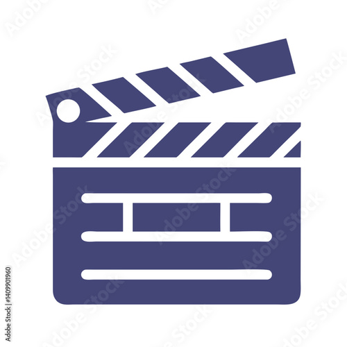 Clapperboard Icon Representing Media Production and Film Recording