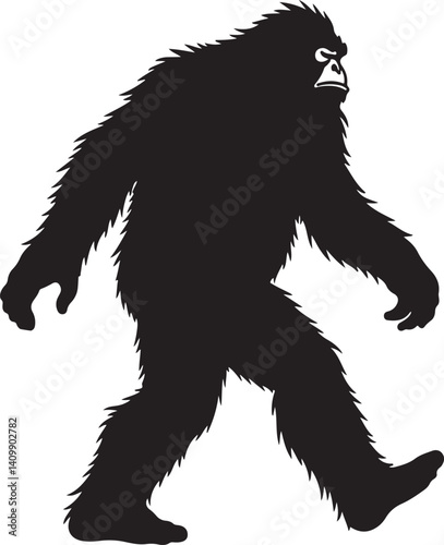 Walking Bigfoot Silhouette – Mythical Creature Illustration

Sasquatch in Motion – Hand-Drawn Forest Legend Art

Monochrome Yeti Sketch – Cryptid in the Wild

