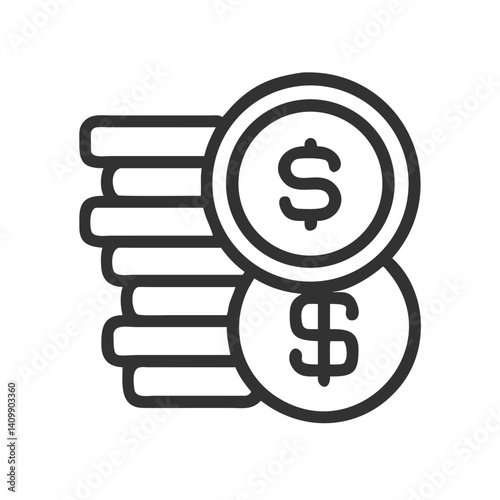 Stack of Coins Icon Representing Savings or Currency Value