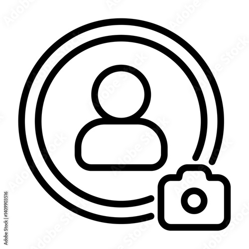change profile picture outline icon. edit profile black line illustration.