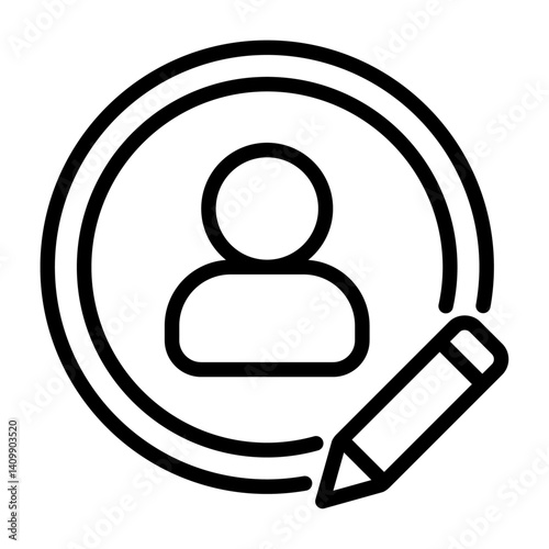 edit profile outline icon. edit black line illustration.