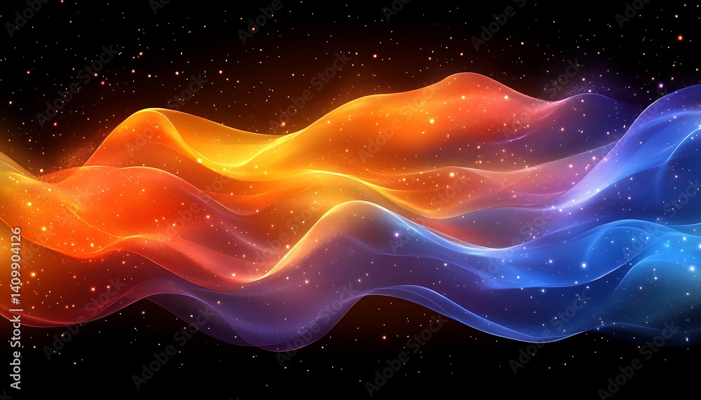 Obraz premium Abstract glowing waves in space