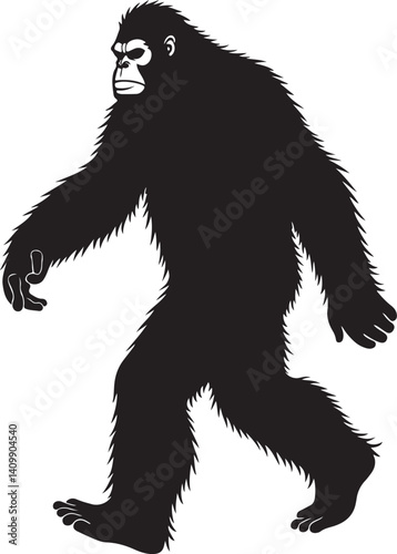 Walking Bigfoot Silhouette – Mythical Creature Illustration

Sasquatch in Motion – Hand-Drawn Forest Legend Art

Monochrome Yeti Sketch – Cryptid in the Wild

