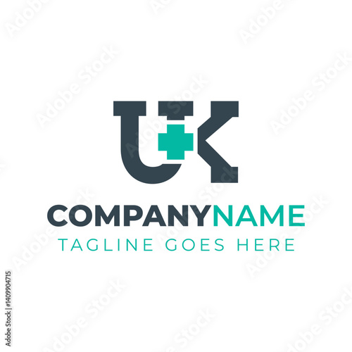 Free Download Letters UK Medical Plus Logo, for hospitals, clinics, pharmacy with UK or KU initials - GFXLoad
