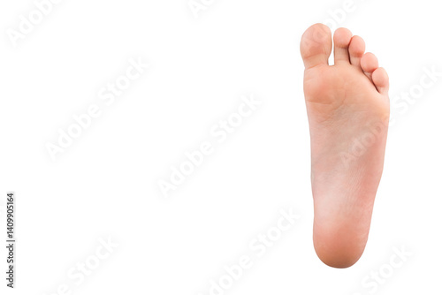 Obraz na płótnie foot isolated on white background. sole of the foot on white. w salonie