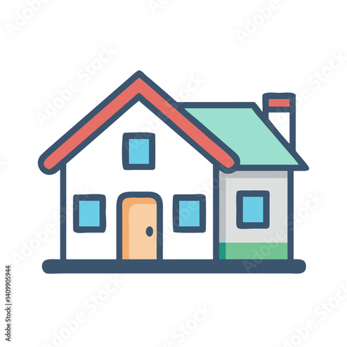 Residential House Icon Representing Home, Property, and Residential Living