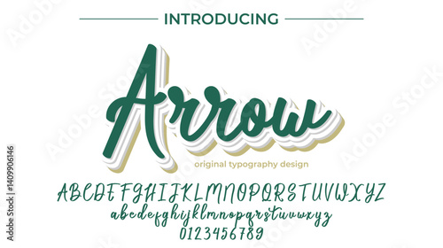Arrow Font Stylish brush painted an uppercase vector letters, alphabet, typeface