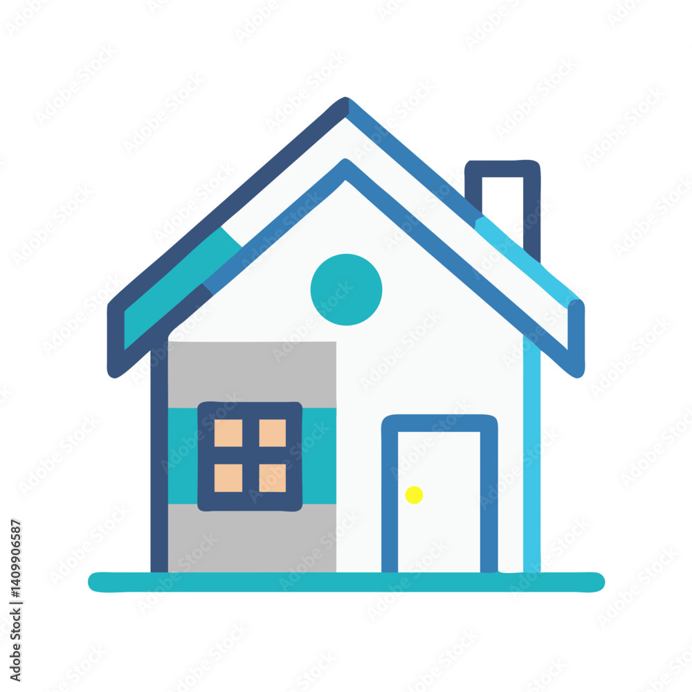 Residential House Icon Representing Home, Property, and Residential Living