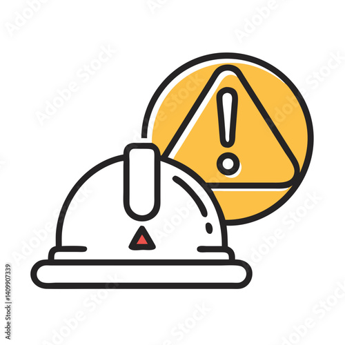 Hard Hat with Trowel Icon Representing Construction, Building, and Masonry Work