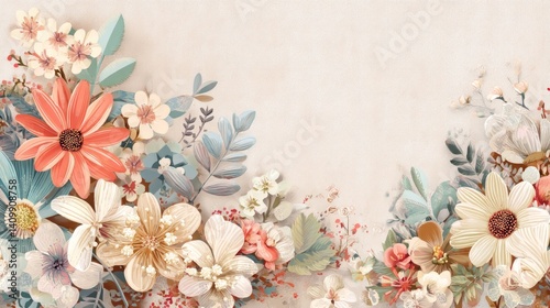 Easter decoration chick ornaments festive banners. Elegant Floral Arrangement with Delicate Pastel Colors for Decorative Art and Background Design.