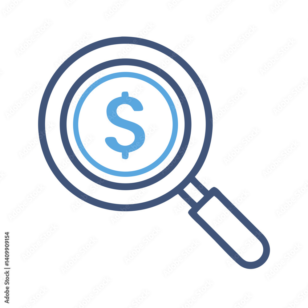 Magnifying Glass Icon Representing Search, Inspection, and Discovery Magnifying Glass Icon Representing Search, Inspection, and Discovery