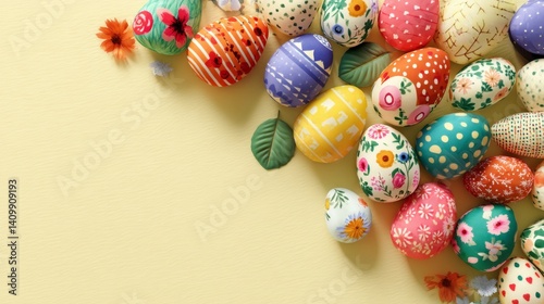 Easter decoration chick ornaments festive banners. Festive Easter Eggs Delightful Spring Holiday Celebration Decoration Charming Display Art Variety.