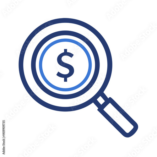 Magnifying Glass Icon Representing Search, Inspection, and Discovery
